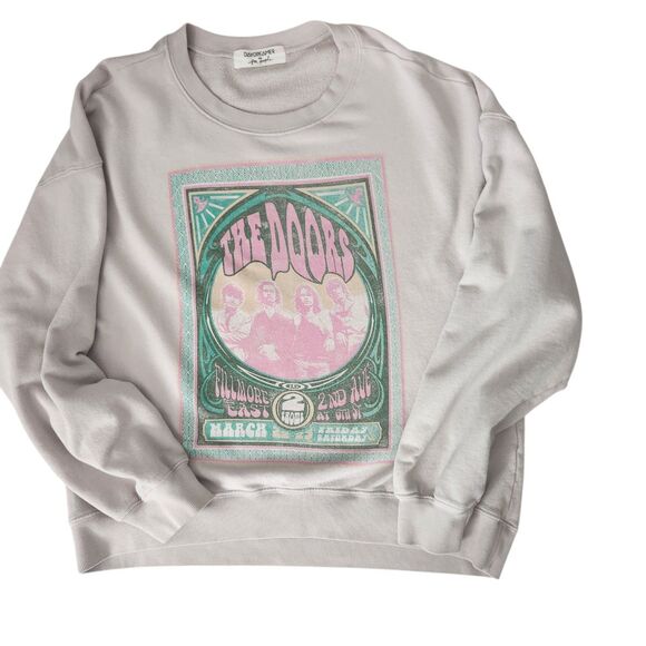 Free People X Daydreamer Graphic Sweatshirt-Doors-Oversized-Y2K Revival-Rocker-L - Picture 1 of 12